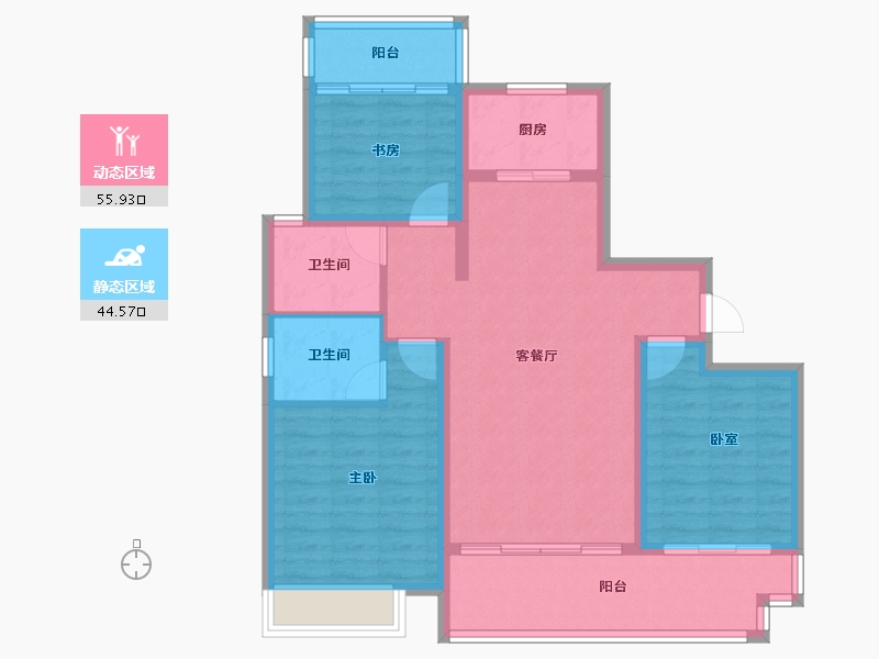 江西省-上饶市-荣盛雲溪府-90.00-户型库-动静分区