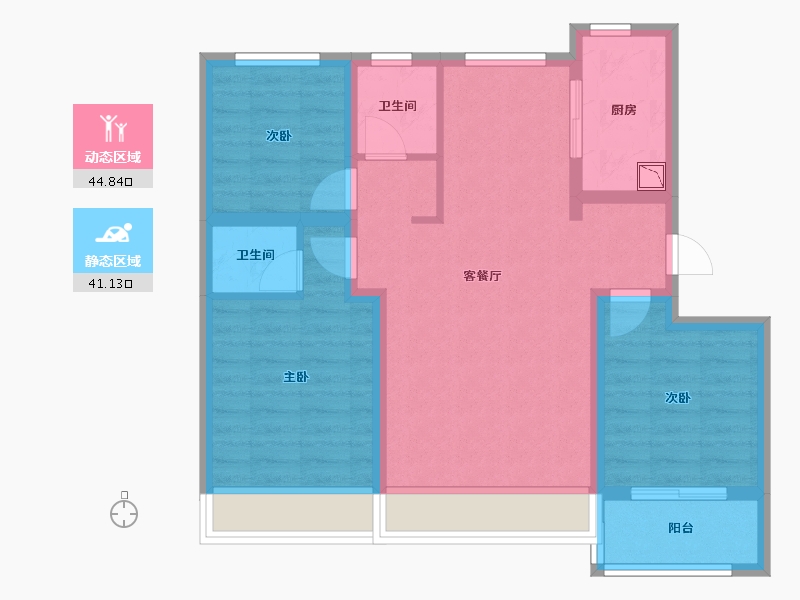 吉林省-长春市-云邸-75.80-户型库-动静分区