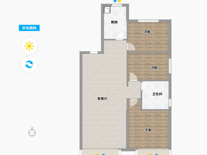 吉林省-长春市-长春恒大国际新都-90.00-户型库-采光通风