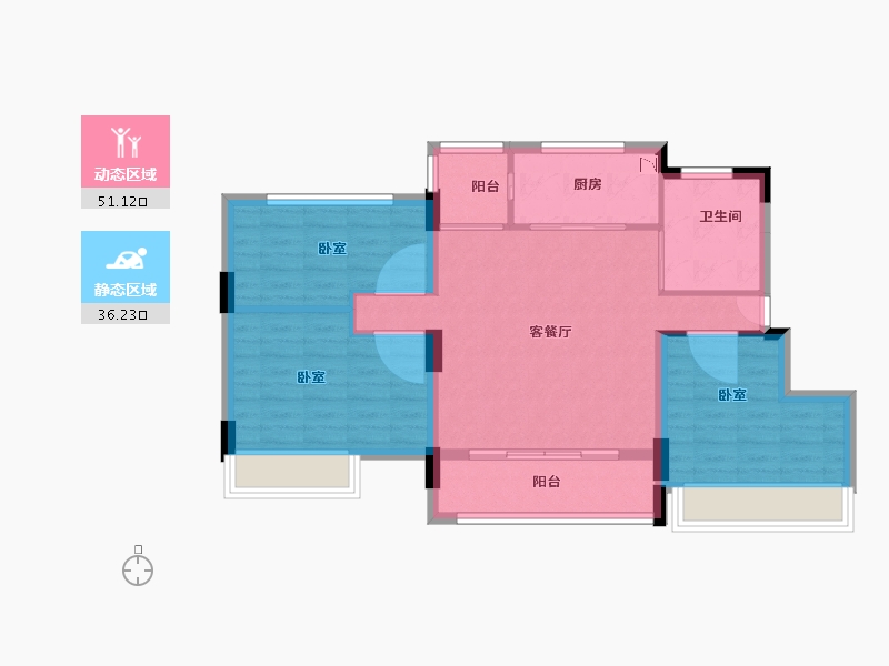 安徽省-合肥市-骏业四季花城-78.01-户型库-动静分区