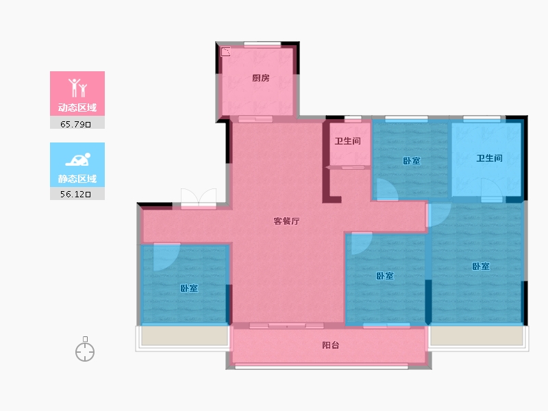 浙江省-金华市-碧桂园星悦-110.00-户型库-动静分区