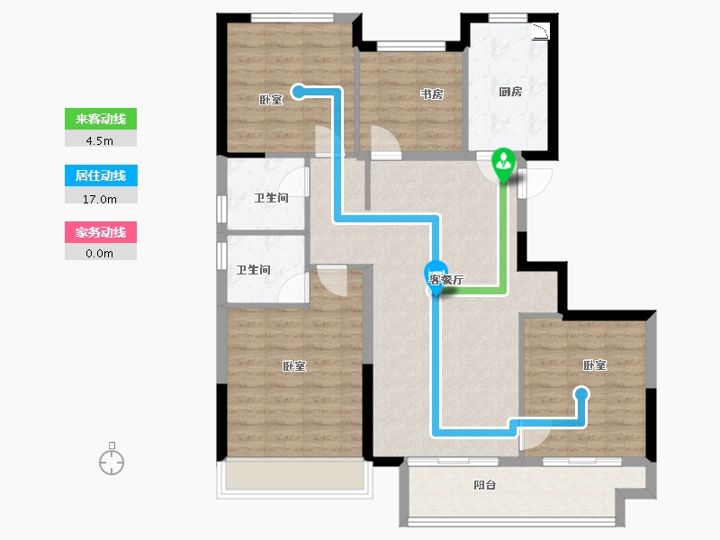 浙江省-金华市-大家新鸿万锦城-101.05-户型库-动静线