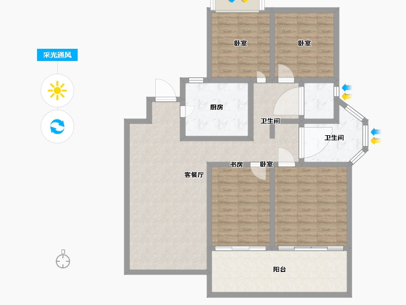 浙江省-温州市-方正珑玺-112.00-户型库-采光通风