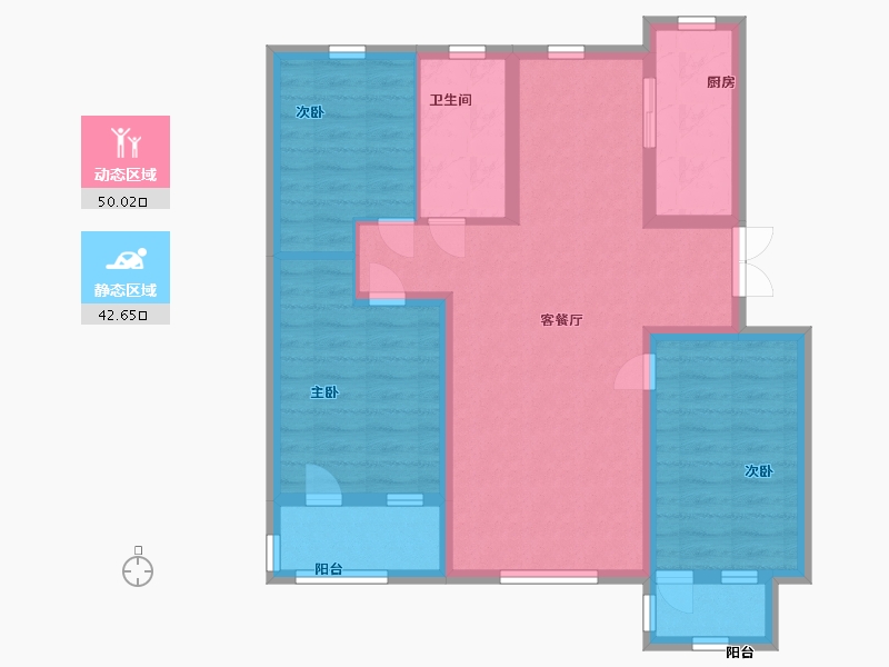 山东省-青岛市-盛世桃源-81.99-户型库-动静分区