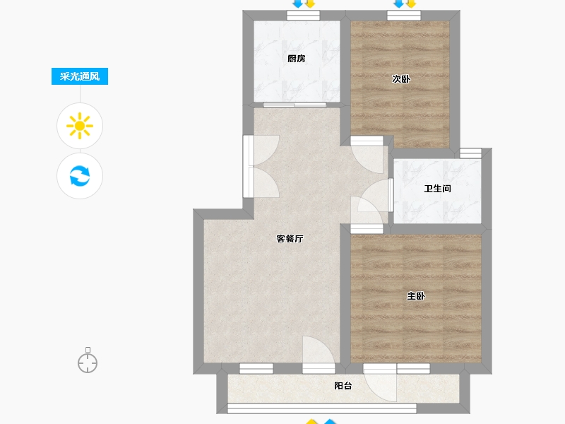 山东省-青岛市-盛世桃源-48.42-户型库-采光通风