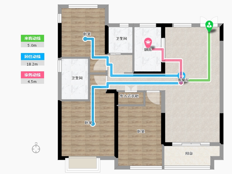 浙江省-宁波市-荣安香园3期公园半岛-96.00-户型库-动静线