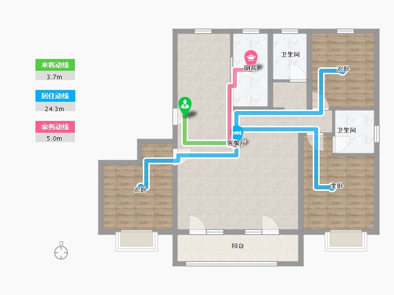 山东省-青岛市-鲁骐金岸世家-114.00-户型库-动静线