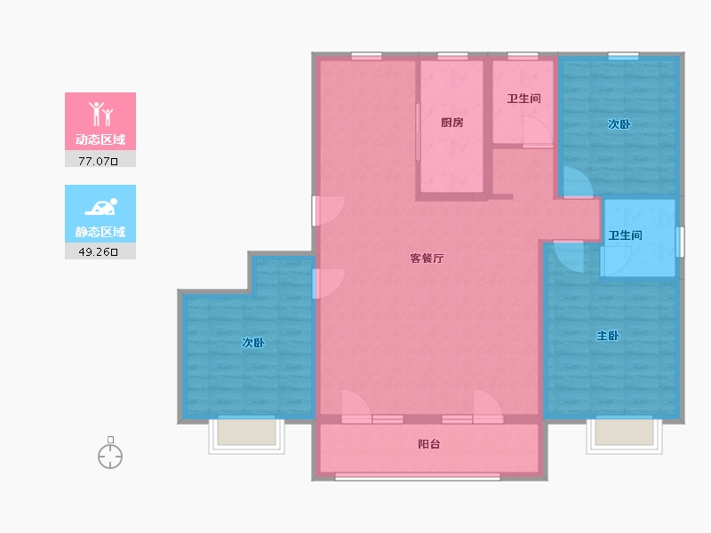 山东省-青岛市-鲁骐金岸世家-114.00-户型库-动静分区