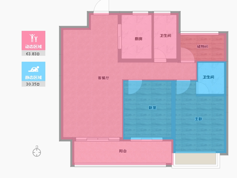 安徽省-亳州市-鼎吉万和府-85.04-户型库-动静分区