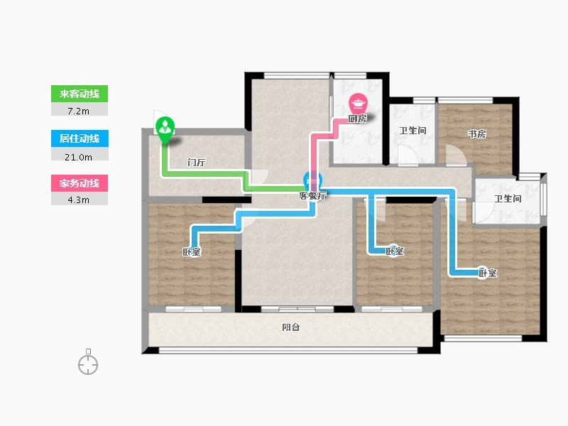 浙江省-杭州市-万城杭宁府-116.10-户型库-动静线