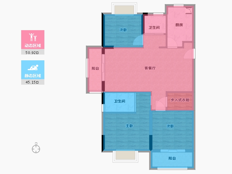 江西省-赣州市-中梁蟠龙府-86.40-户型库-动静分区