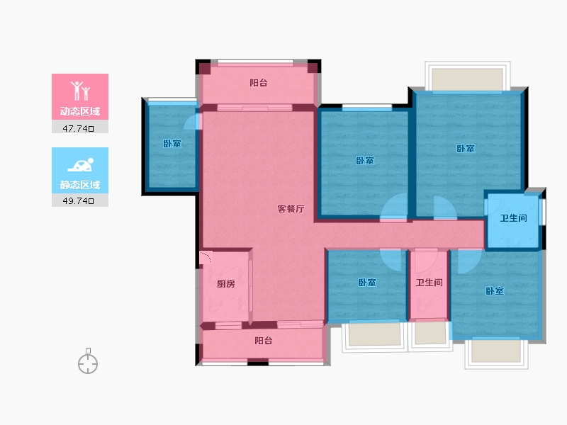 福建省-泉州市-宇创文星阁-85.90-户型库-动静分区