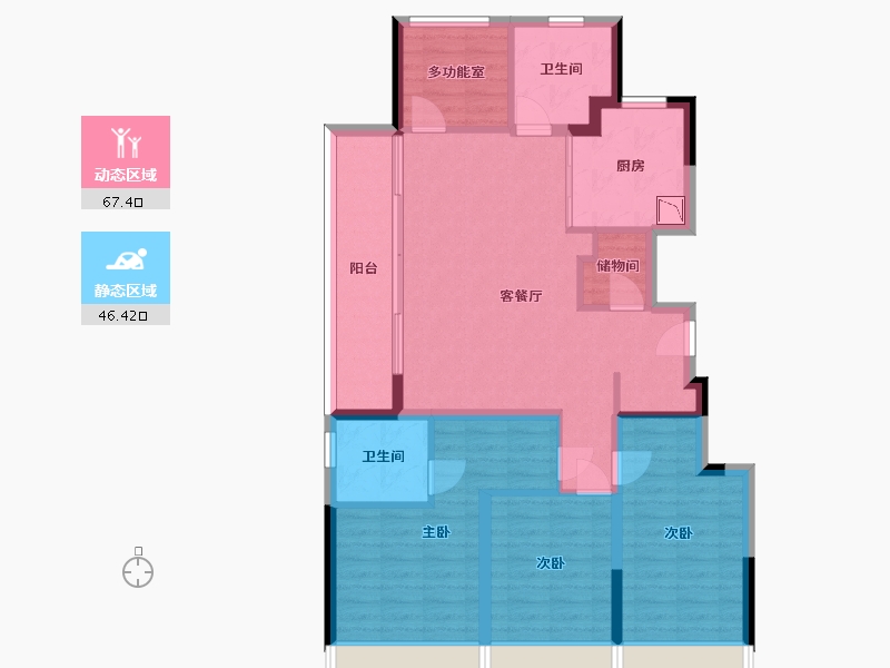 浙江省-杭州市-金隅森临澜府-101.89-户型库-动静分区