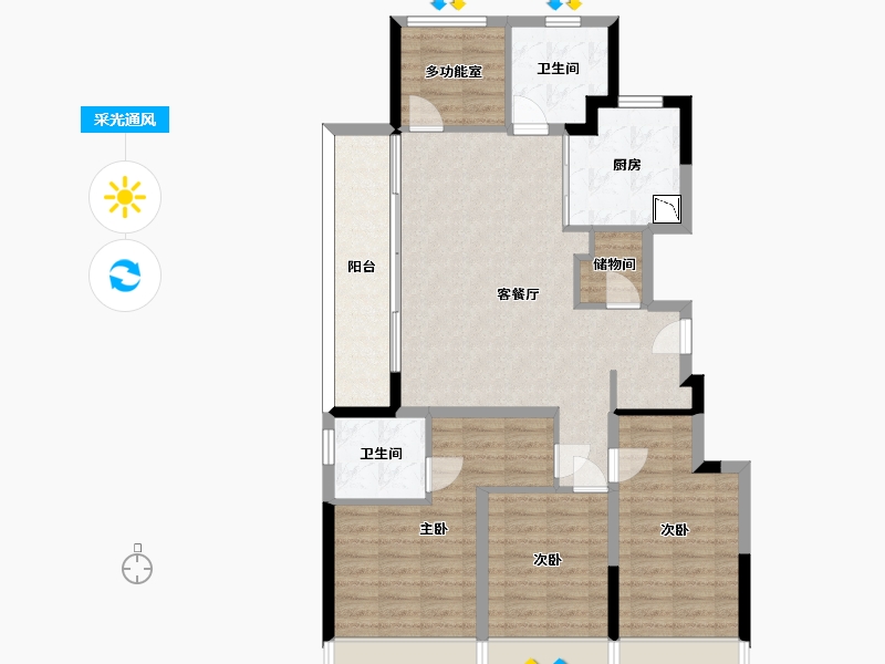 浙江省-杭州市-金隅森临澜府-101.89-户型库-采光通风