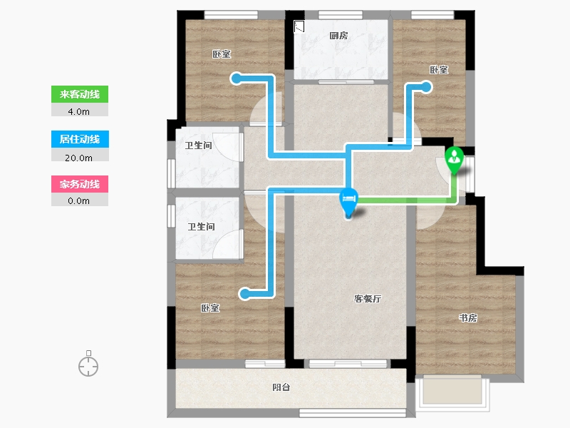 安徽省-合肥市-世茂云锦-91.00-户型库-动静线