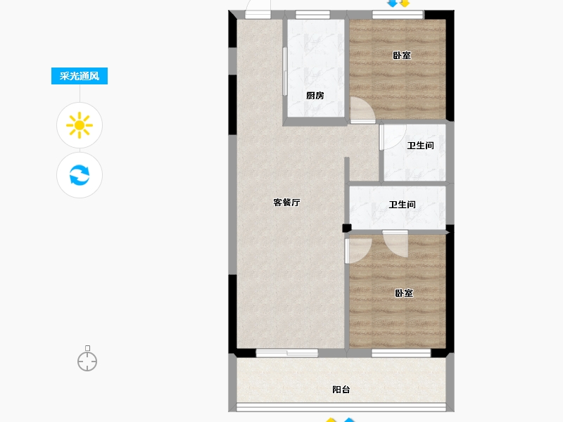 浙江省-舟山市-缘起莲韵-63.00-户型库-采光通风