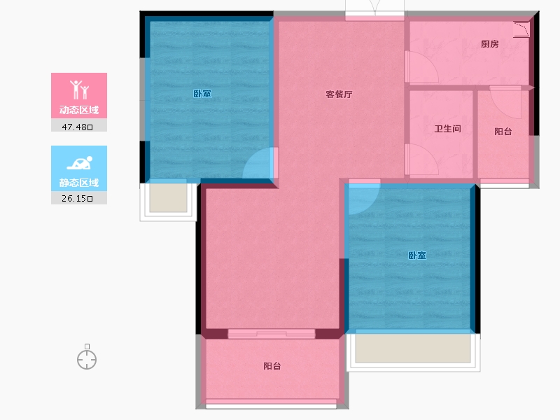 安徽省-合肥市-天时东崃-65.45-户型库-动静分区