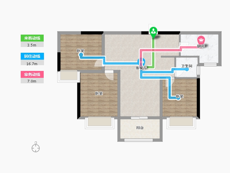 江苏省-镇江市-中南·公园1号-86.00-户型库-动静线