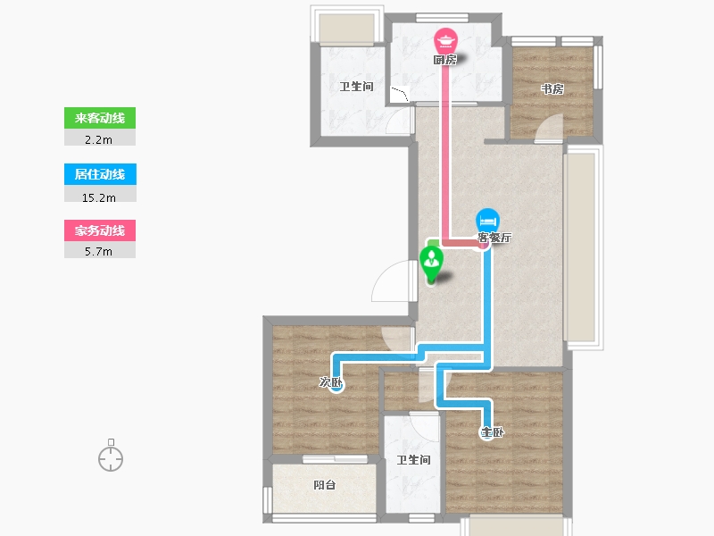 浙江省-衢州市-德信君宸-74.00-户型库-动静线