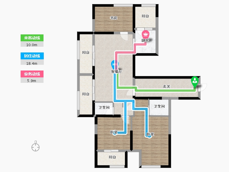 浙江省-湖州市-鲁能公馆-113.12-户型库-动静线