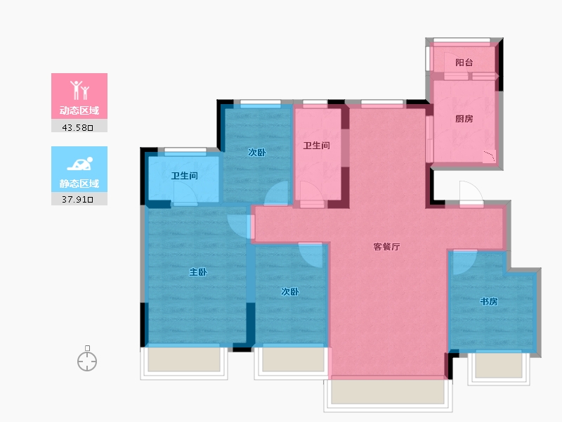 吉林省-长春市-长春恒大国际新都-72.00-户型库-动静分区