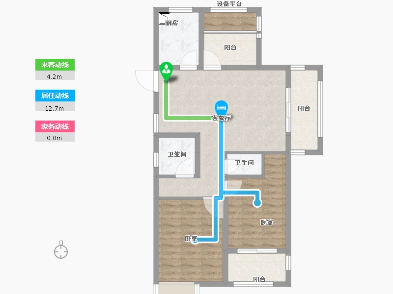 浙江省-舟山市-宋都·蓝郡国际-76.00-户型库-动静线