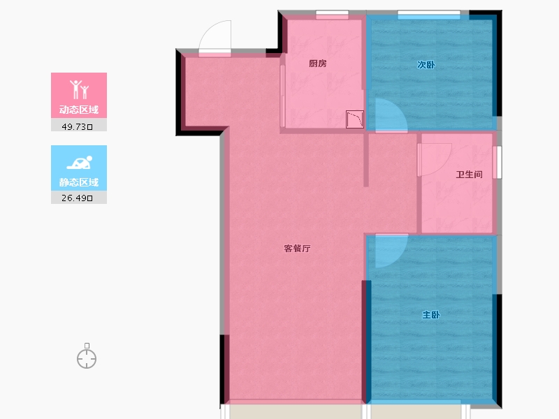 吉林省-长春市-长春恒大国际新都-69.00-户型库-动静分区