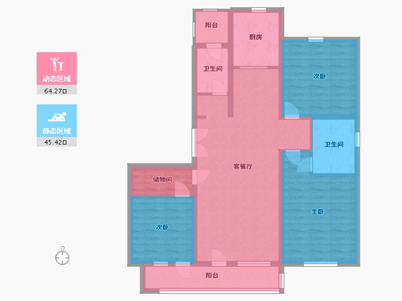 山东省-青岛市-盛世桃源-97.30-户型库-动静分区