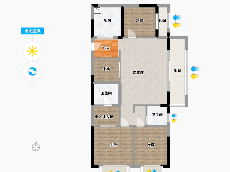 江西省-南昌市-世茂泰禾江南院子-92.00-户型库-采光通风