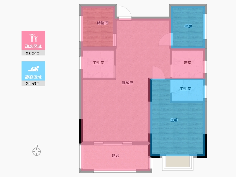 江西省-赣州市-状元府邸-74.40-户型库-动静分区