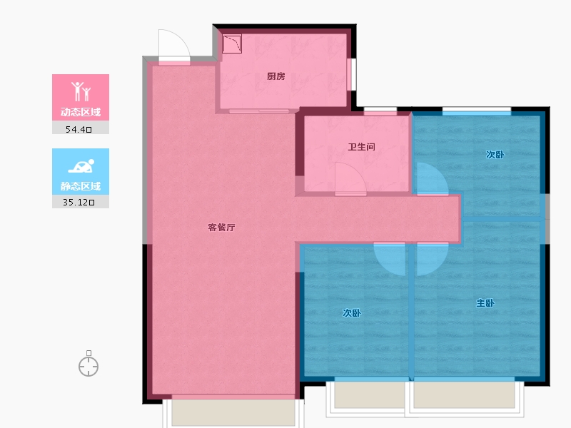 吉林省-长春市-长春恒大国际新都-81.00-户型库-动静分区