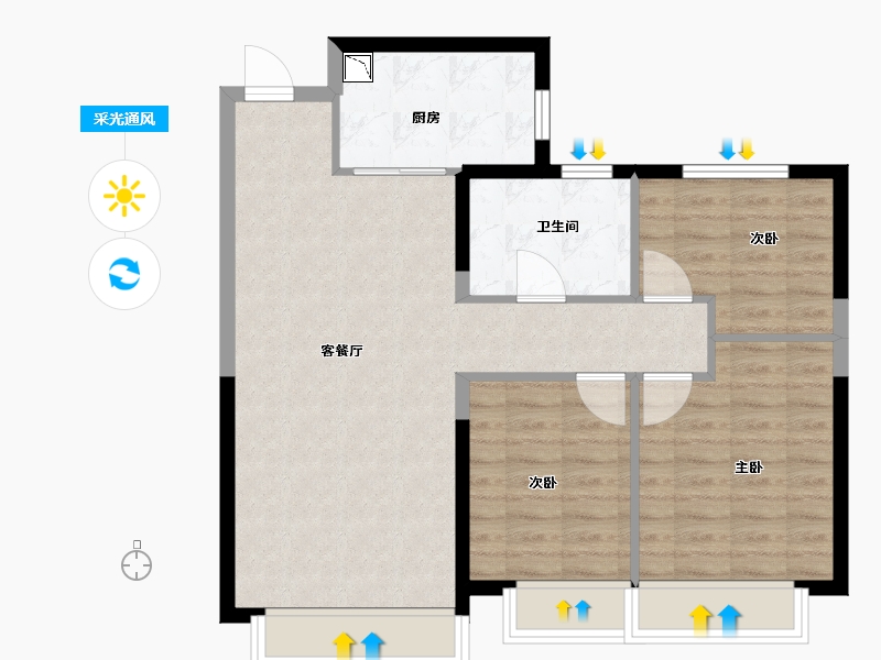 吉林省-长春市-长春恒大国际新都-81.00-户型库-采光通风