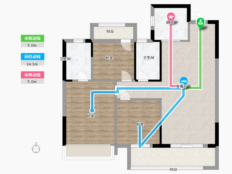 浙江省-温州市-金科银城文华府-86.00-户型库-动静线