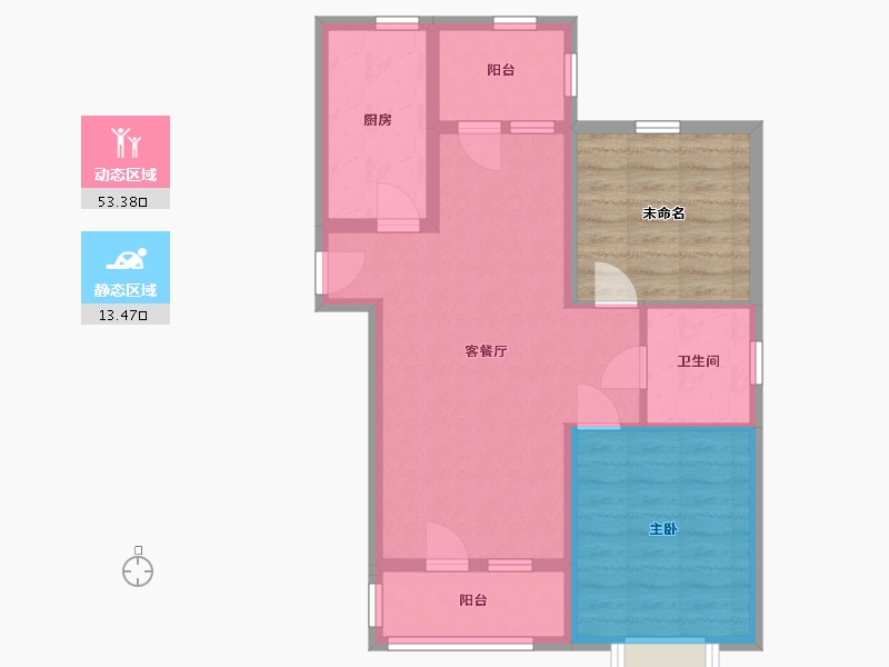 山东省-青岛市-西海瑞苑-69.00-户型库-动静分区