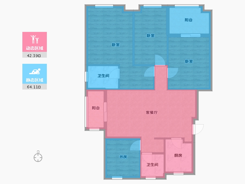 江苏省-镇江市-朗诗万都玲珑樾-96.00-户型库-动静分区