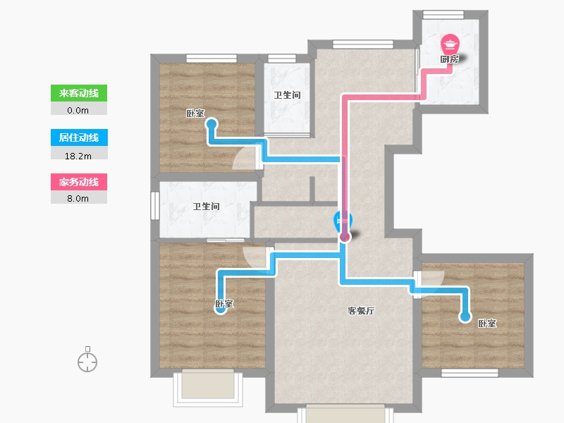 新疆维吾尔自治区-乌鲁木齐市-坤鸿园-76.83-户型库-动静线