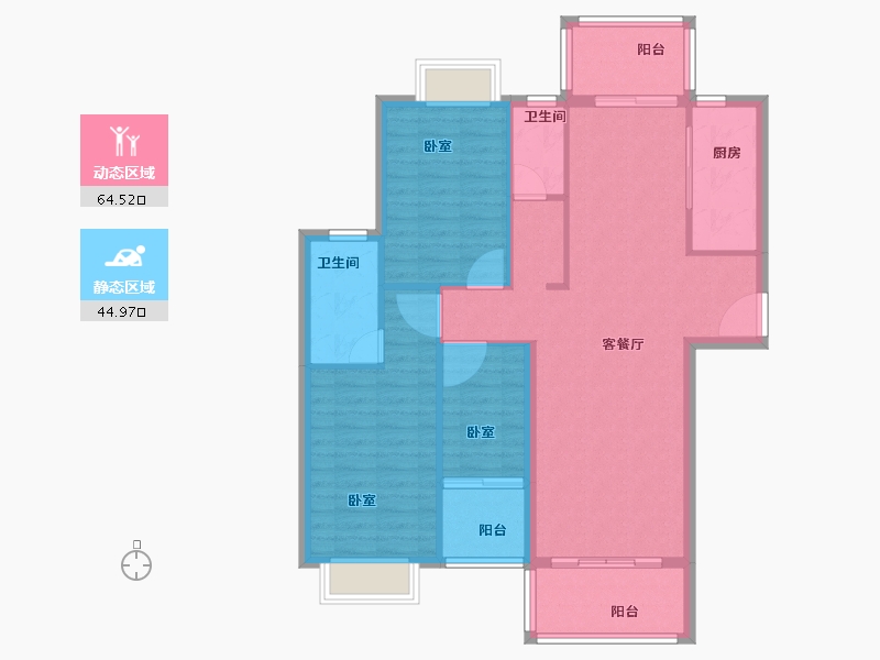 福建省-漳州市-映山红花园-99.42-户型库-动静分区