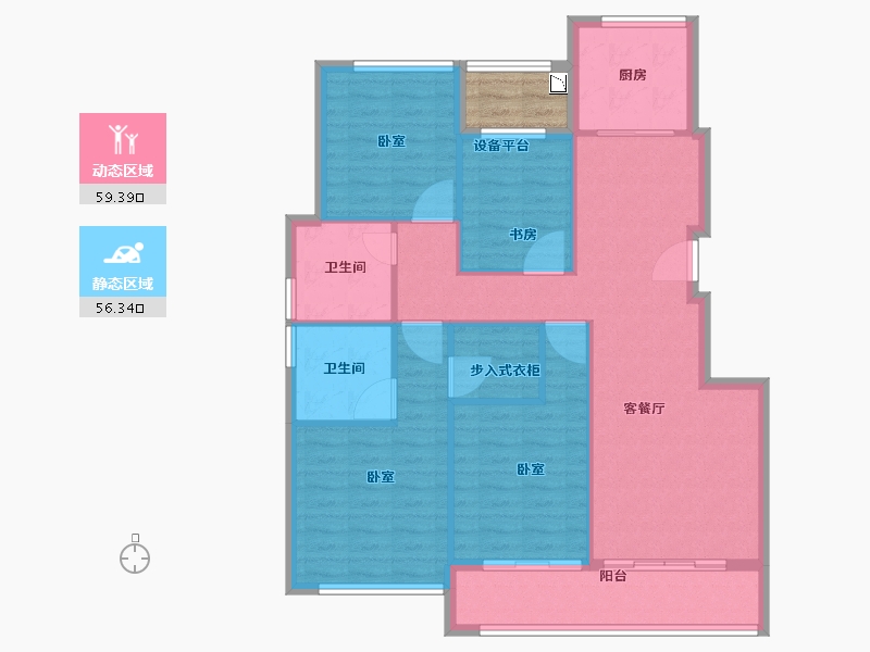 浙江省-舟山市-绿城·海棠园-108.00-户型库-动静分区