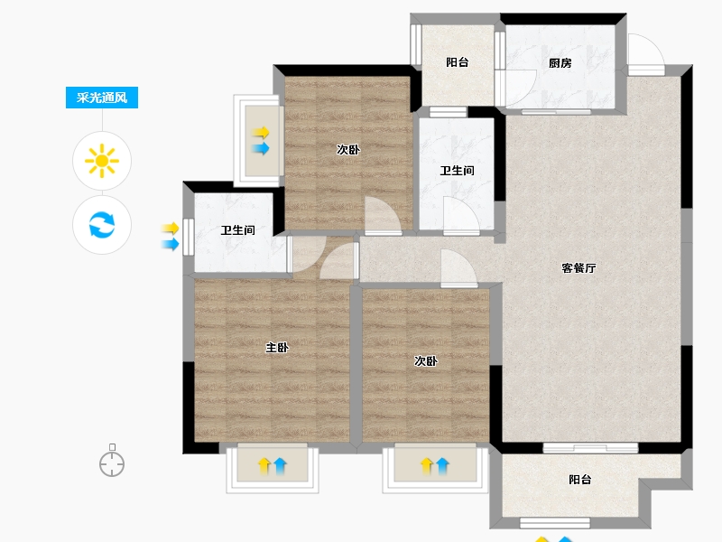 江西省-赣州市-时代新城-82.28-户型库-采光通风