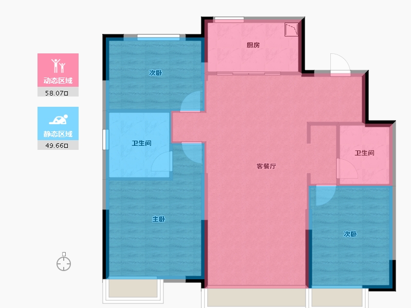 吉林省-长春市-长春恒大国际新都-97.99-户型库-动静分区