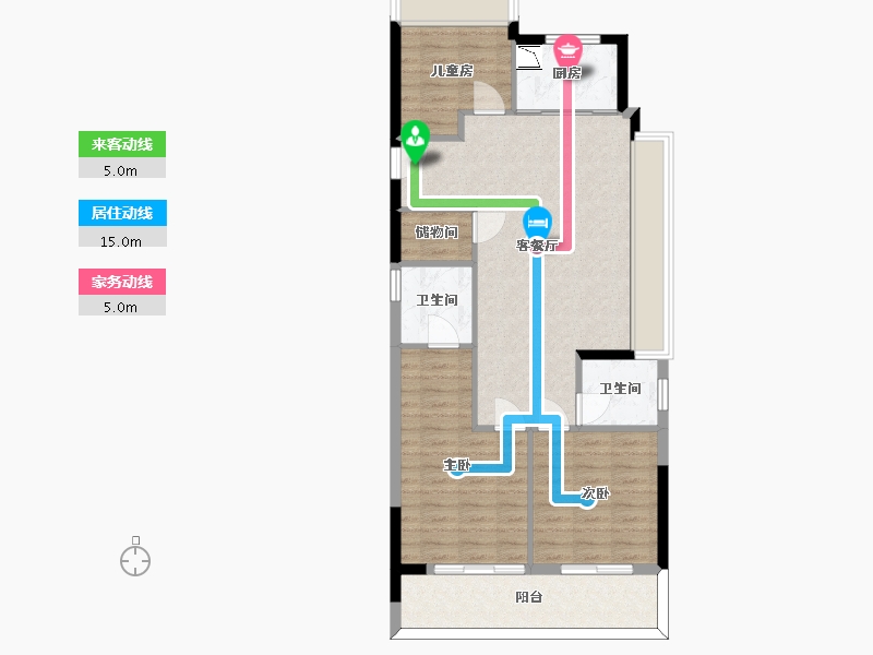 浙江省-杭州市-大家湛景天承美筑-86.45-户型库-动静线