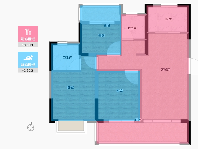 安徽省-合肥市-东城金茂悦-81.00-户型库-动静分区