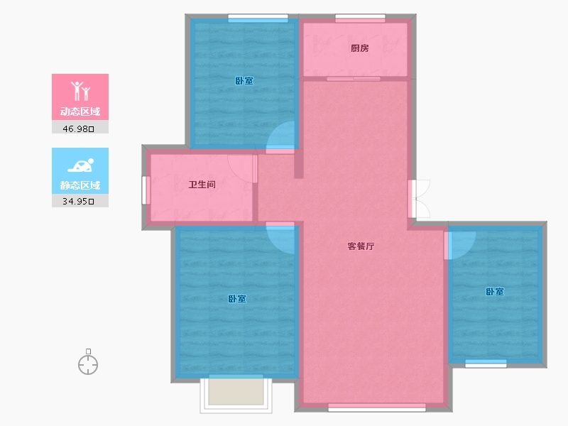 新疆维吾尔自治区-乌鲁木齐市-伊山郡-73.05-户型库-动静分区