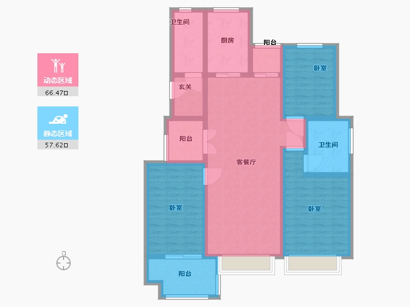 山东省-淄博市-大源城建印象西台-110.01-户型库-动静分区