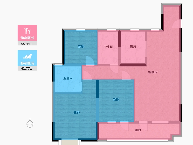 山东省-青岛市-青岛龙湖西府原著-92.00-户型库-动静分区