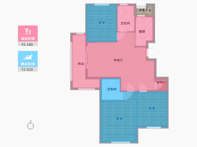 浙江省-湖州市-德清瑞鑫禹悦府-104.00-户型库-动静分区