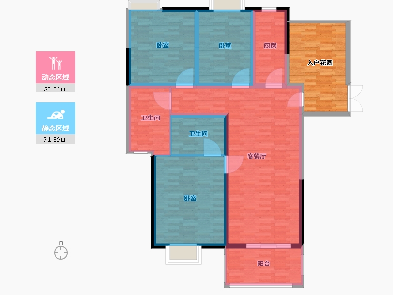 江苏省-镇江市-领东天第-116.82-户型库-动静分区