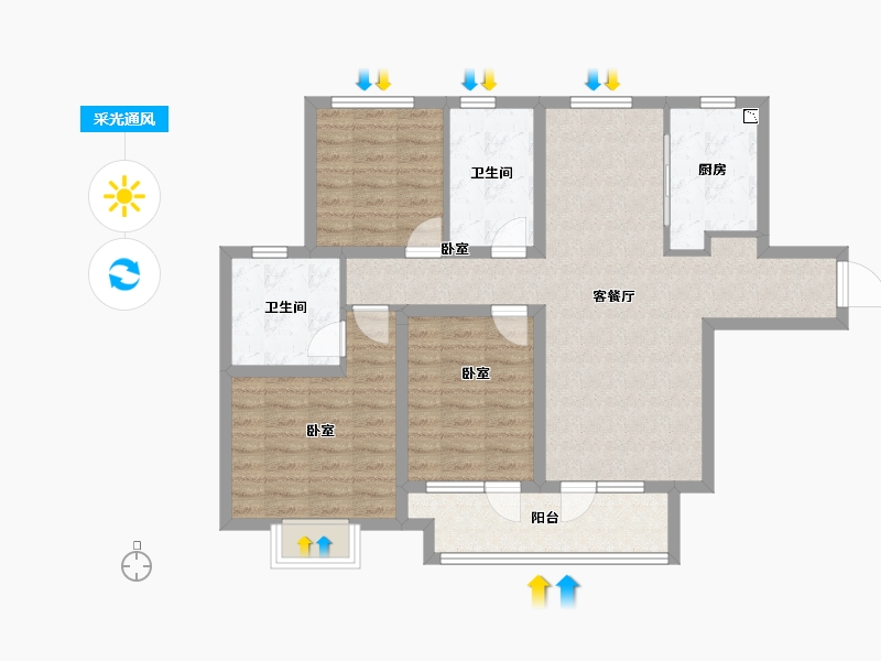 山东省-青岛市-海尔产城创悦湖兰庭-92.01-户型库-采光通风