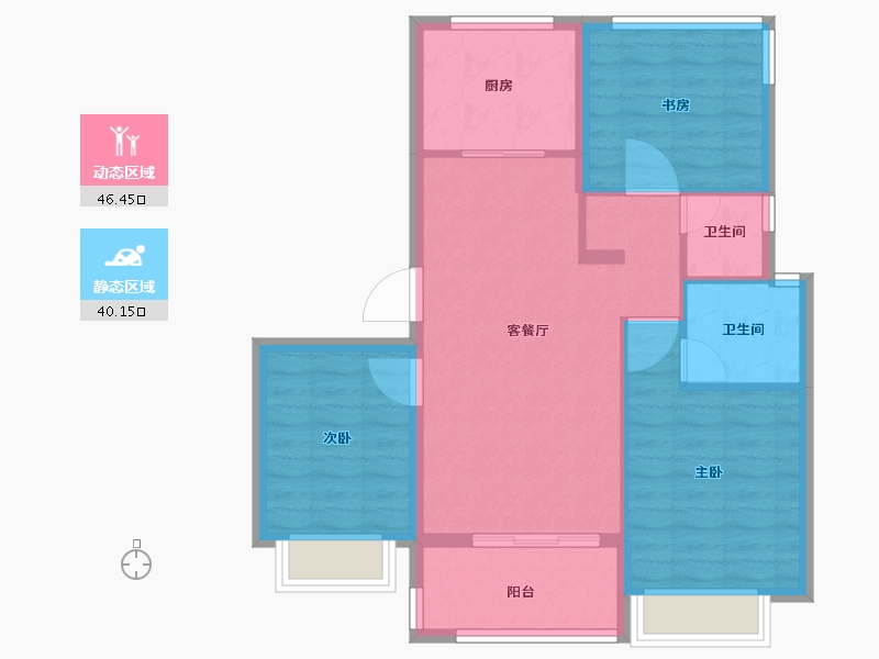 浙江省-衢州市-德信君宸-78.00-户型库-动静分区