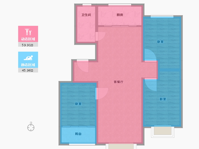 山东省-淄博市-财富世家-95.47-户型库-动静分区